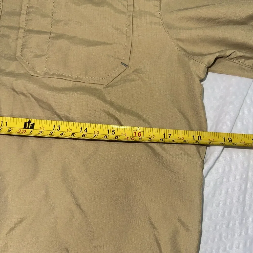 REI Boys Khaki Button Up Long Sleeve Shirt 18 XL Nylon Quick-Dry